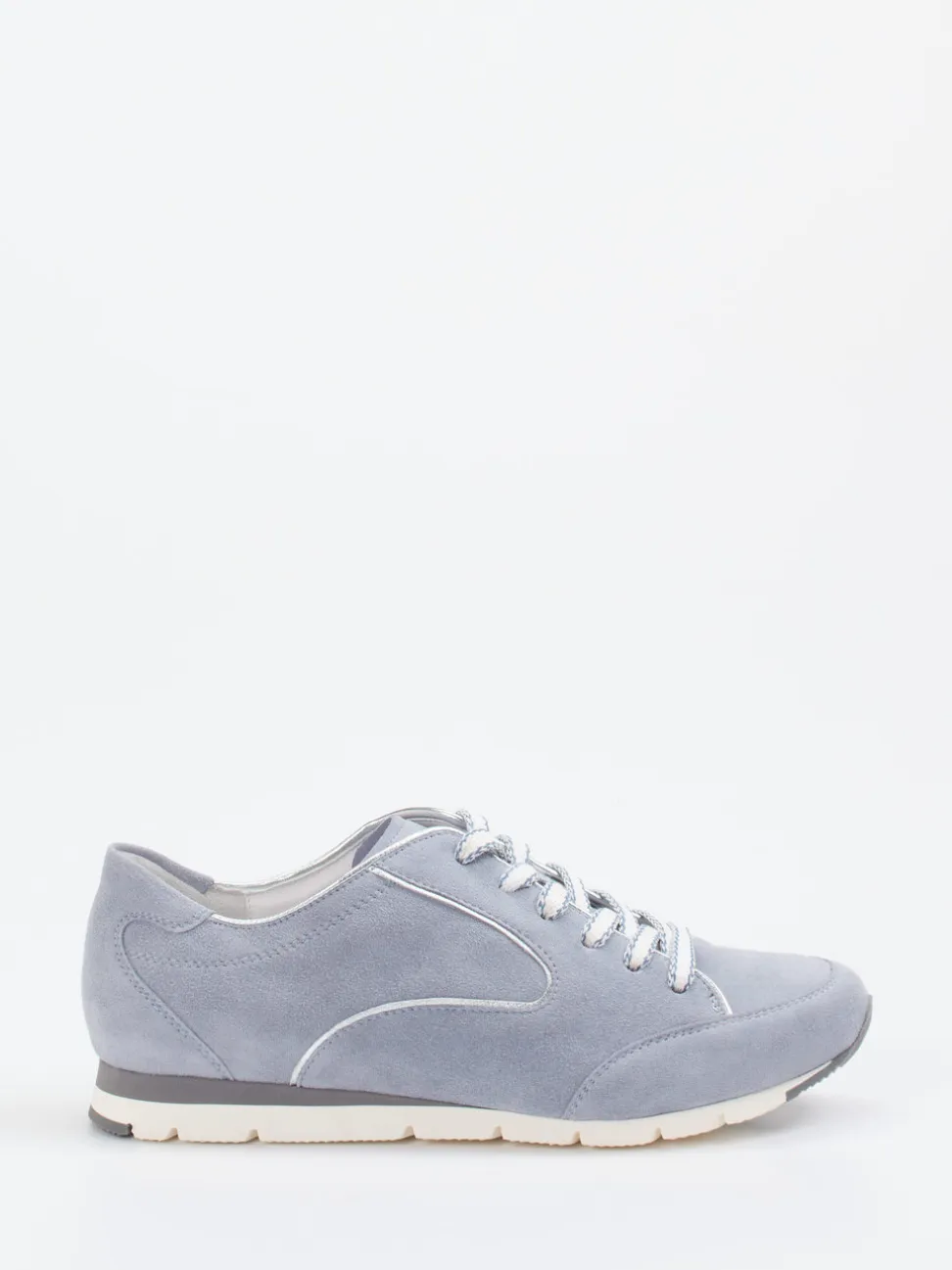Semler – Sneaker aus Veloursleder in Rauchblau