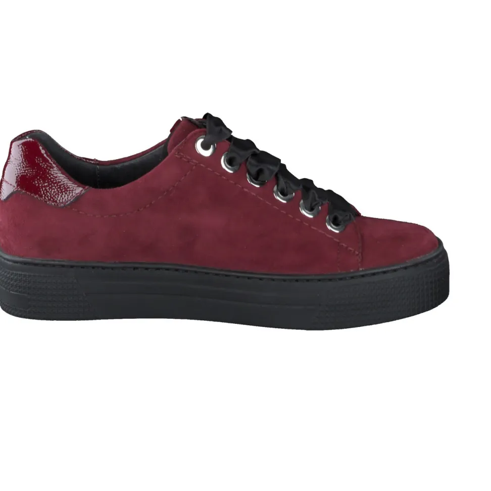 Semler – Sneaker aus Veloursleder in Bordeauxrot