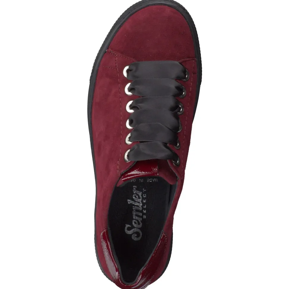 Semler – Sneaker aus Veloursleder in Bordeauxrot