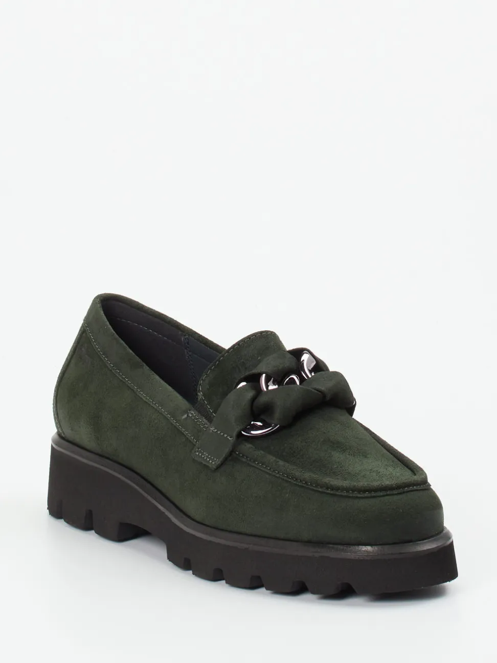 Sioux – Chunky-Slipper aus Veloursleder Tannengrün