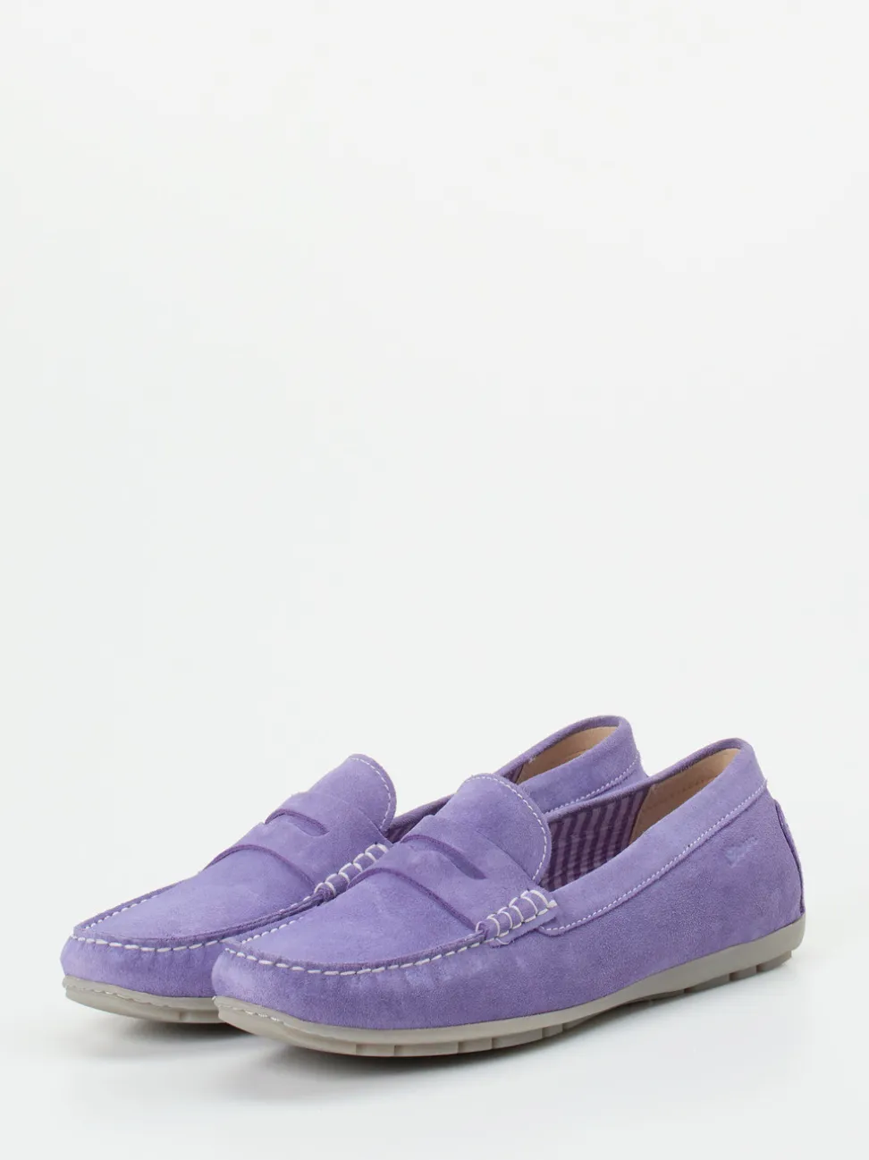 Sioux – Damen-Loafer aus Veloursleder Lavendel