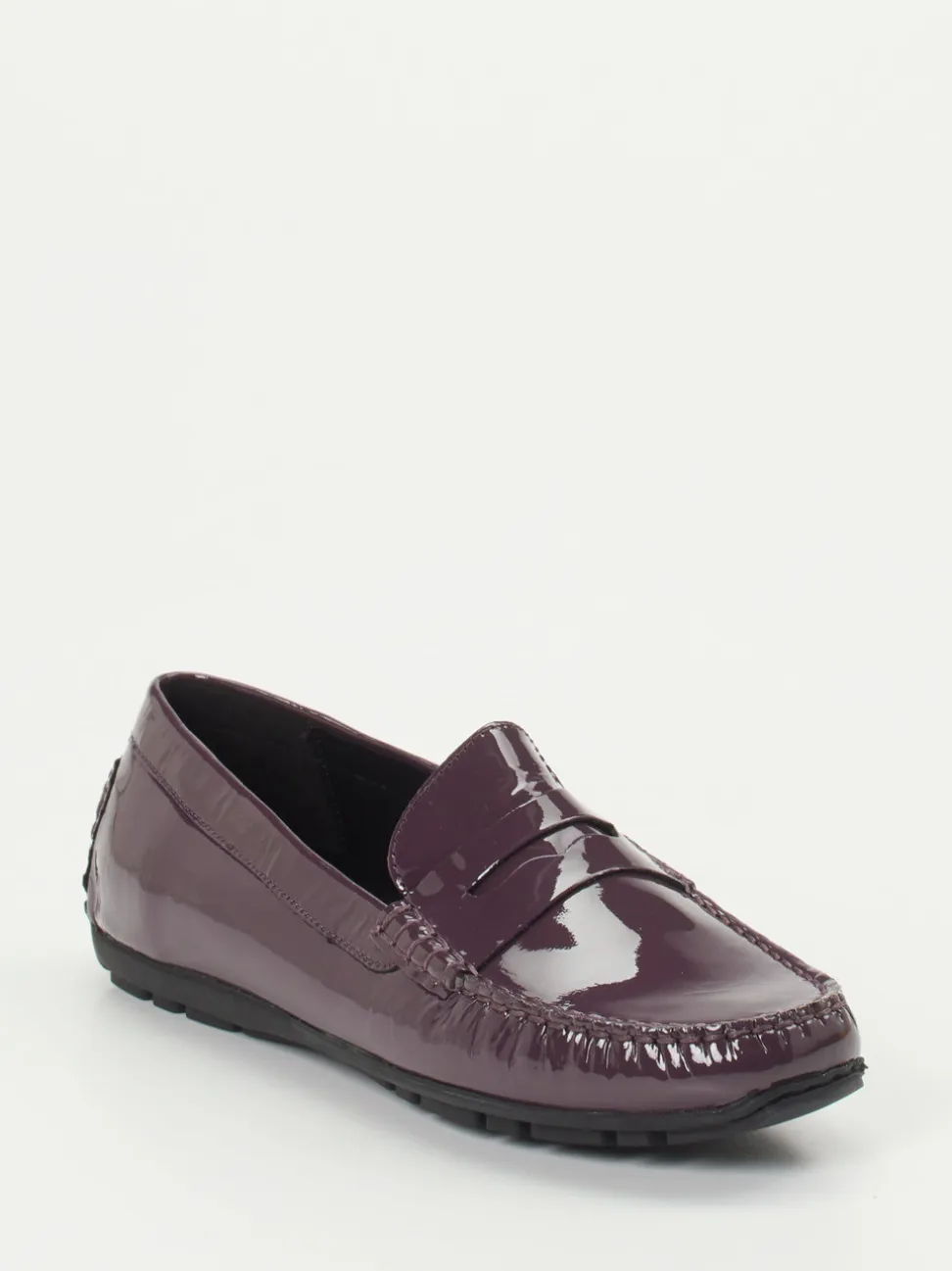 Sioux – Mokassin-Loafer aus Lackleder Aubergine