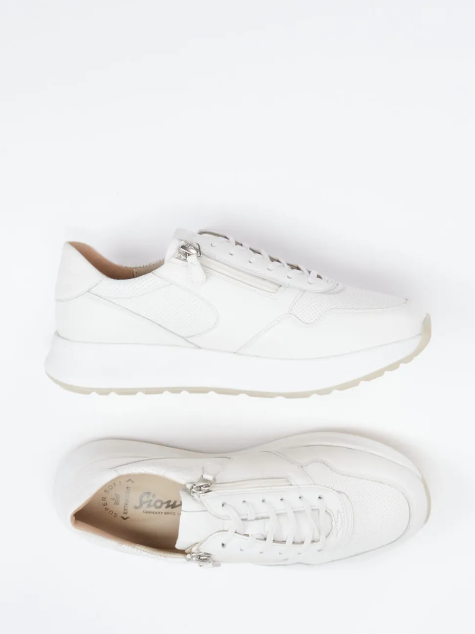 Sioux – Sneaker aus Kalbleder Offwhite