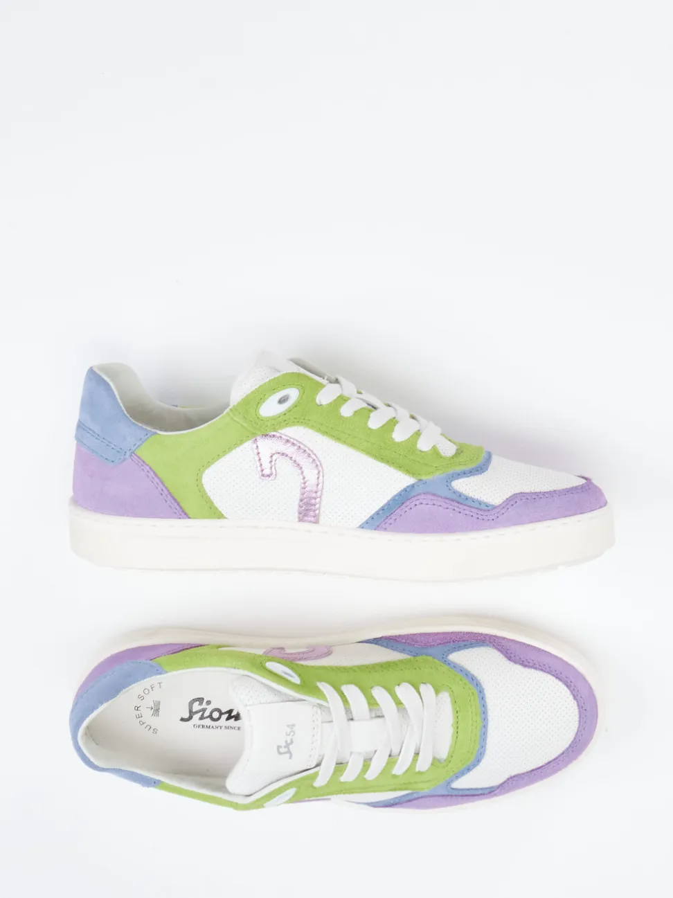 Sioux – Sneaker aus Kalbleder und Veloursleder multicolor