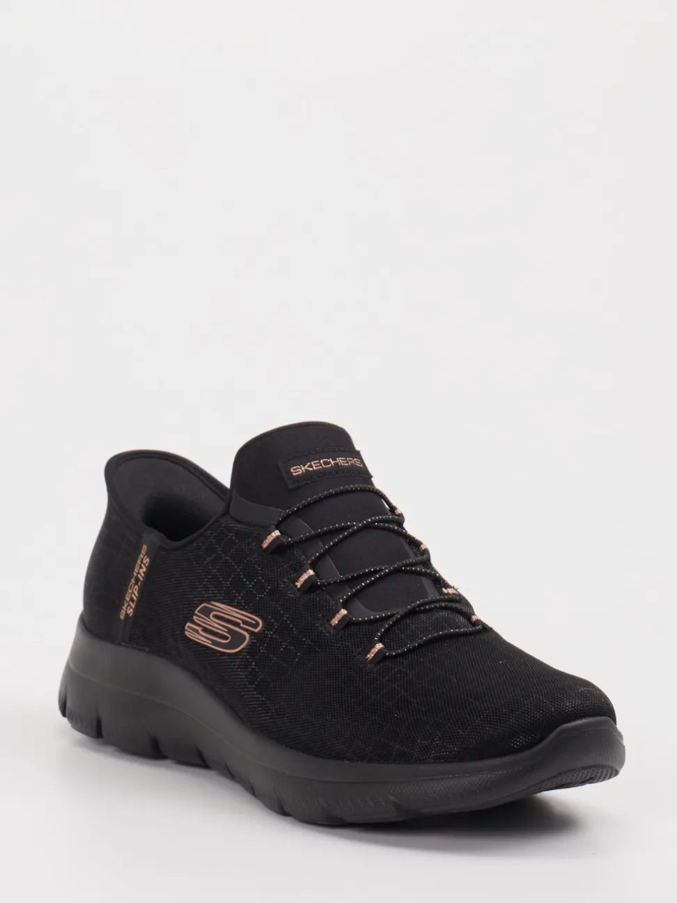Skechers – Slip-On Sneaker aus Textil in Schwarz