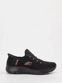 Skechers – Slip-On Sneaker aus Textil in Schwarz