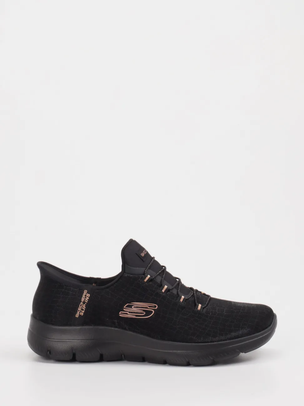 Skechers – Slip-On Sneaker aus Textil in Schwarz