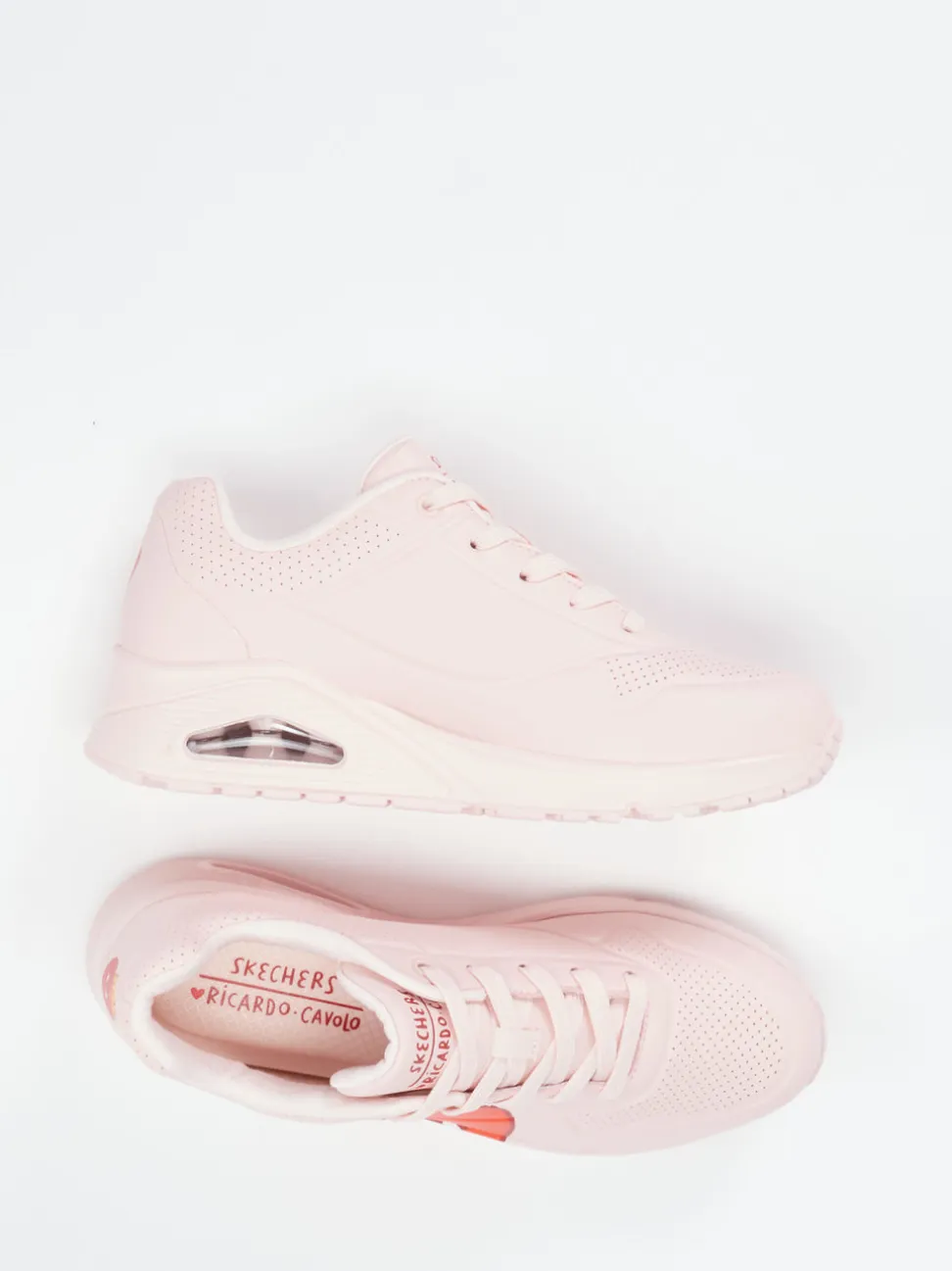 Skechers – Sneaker aus Leder in Pastellrosa