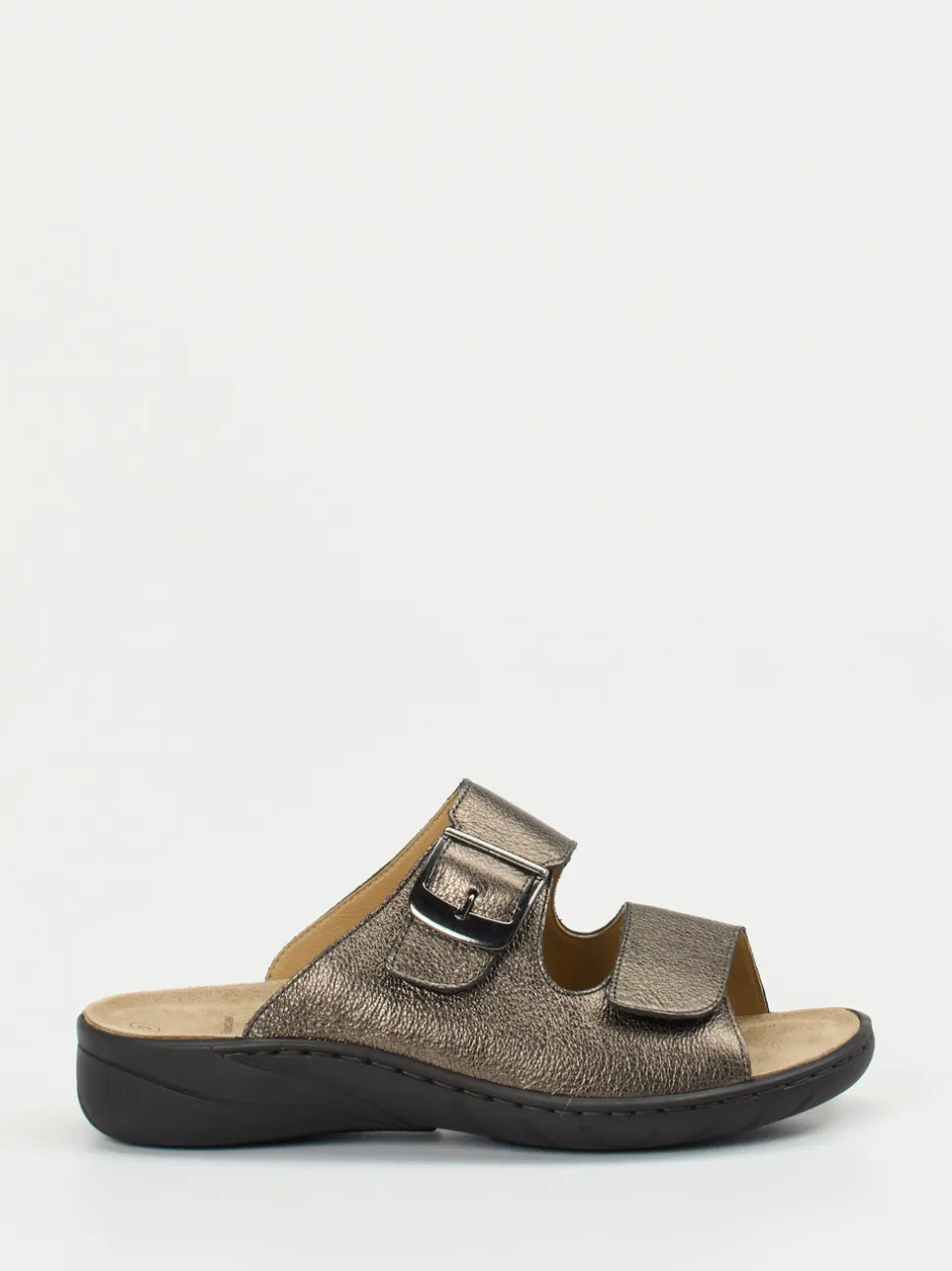 Solidus – Komfort-Pantolette aus Metallicleder bronzebraun