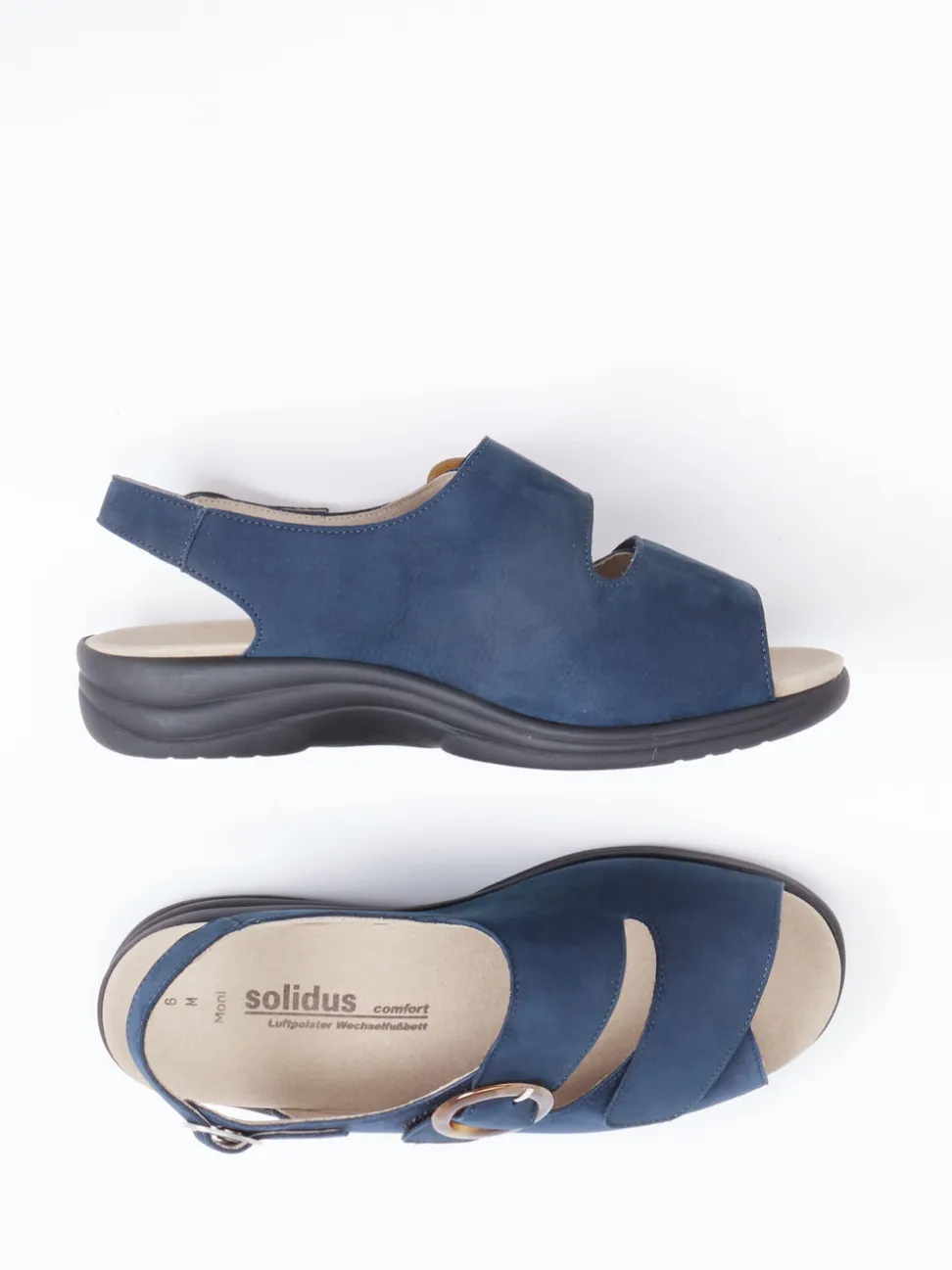 Solidus – Komfort-Sandale aus Nubukleder blau