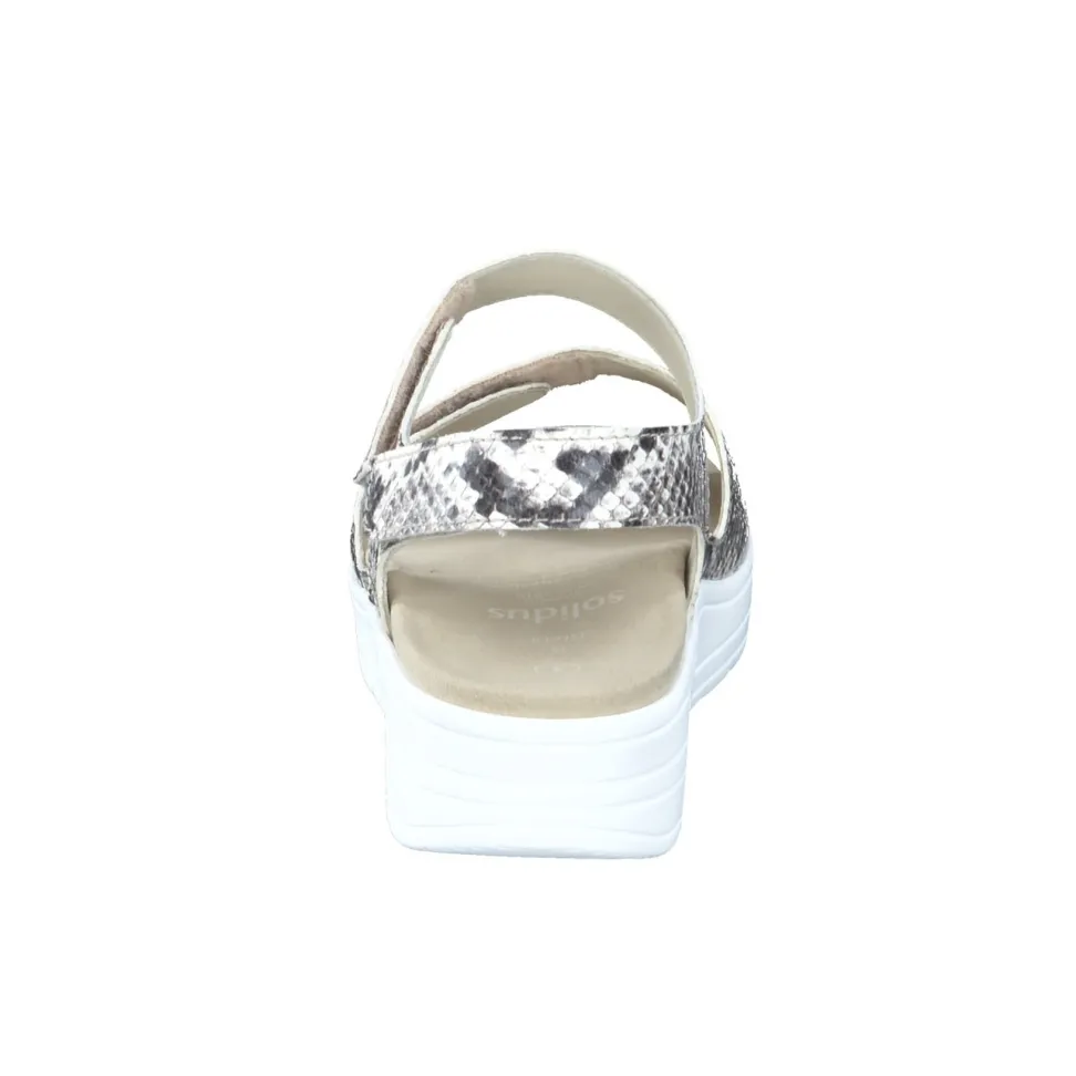 Solidus – Komfortsandale aus geprägtem Leder beige