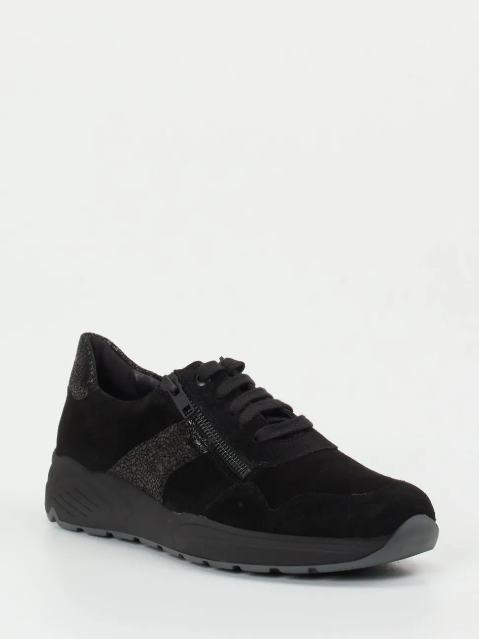 Solidus – Komfort-Sneaker aus Veloursleder schwarz