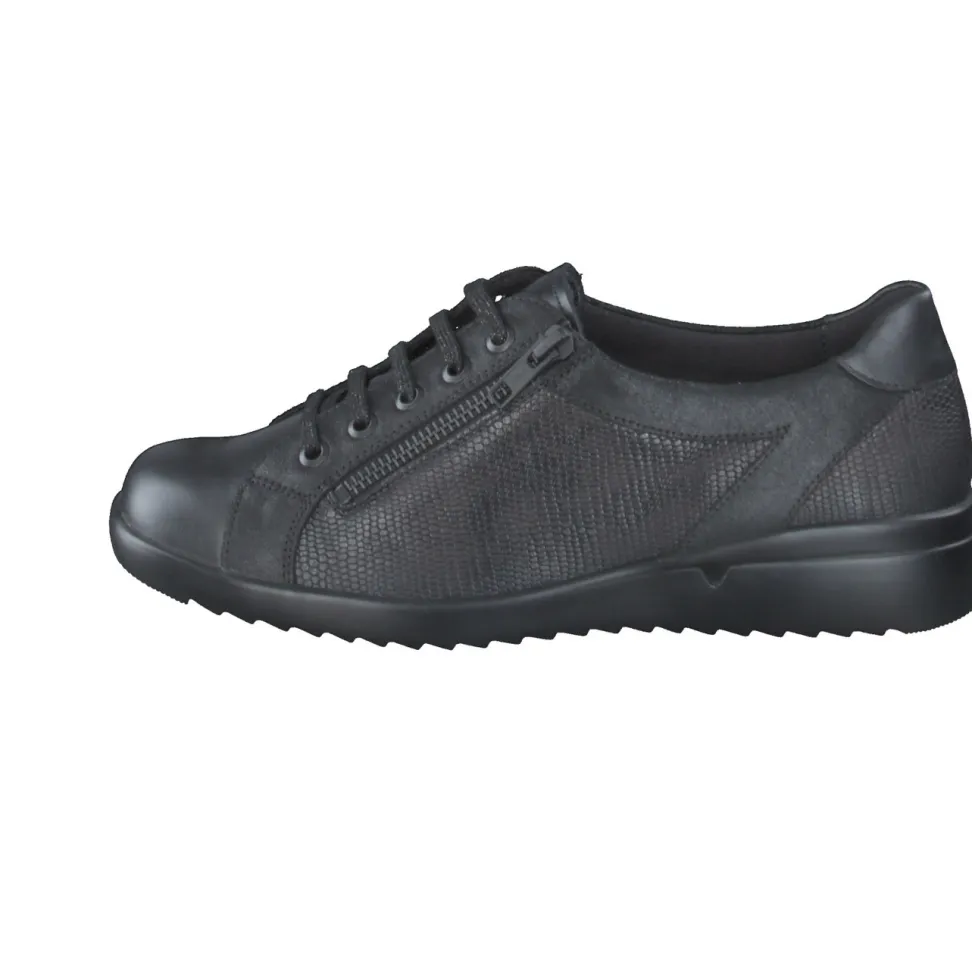 Solidus – Komfort-Sneaker aus geprägtem Leder schwarz