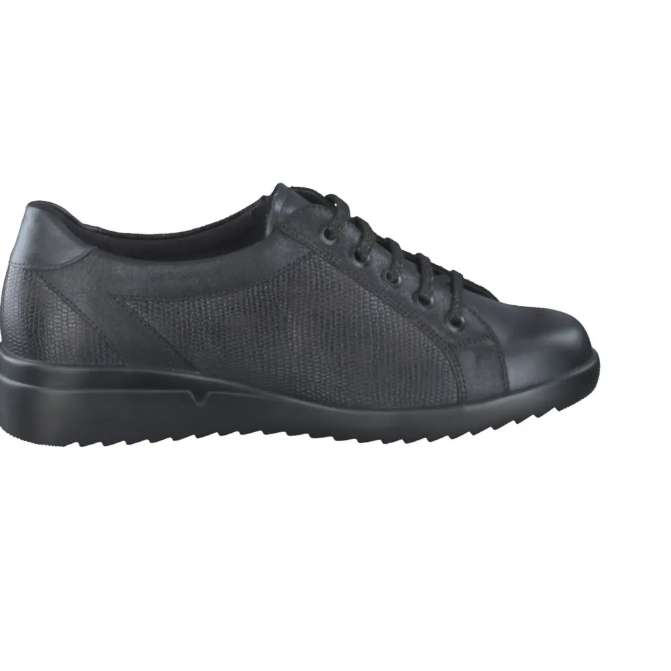 Solidus – Komfort-Sneaker aus geprägtem Leder schwarz