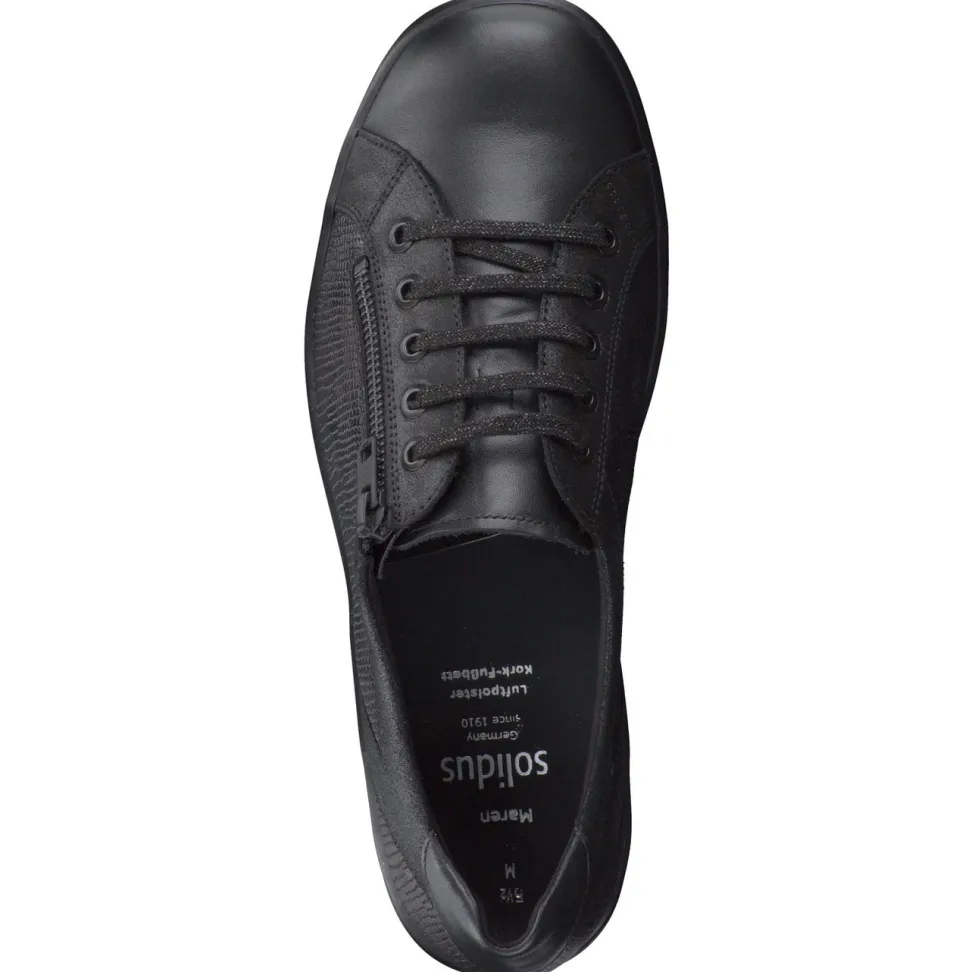 Solidus – Komfort-Sneaker aus geprägtem Leder schwarz