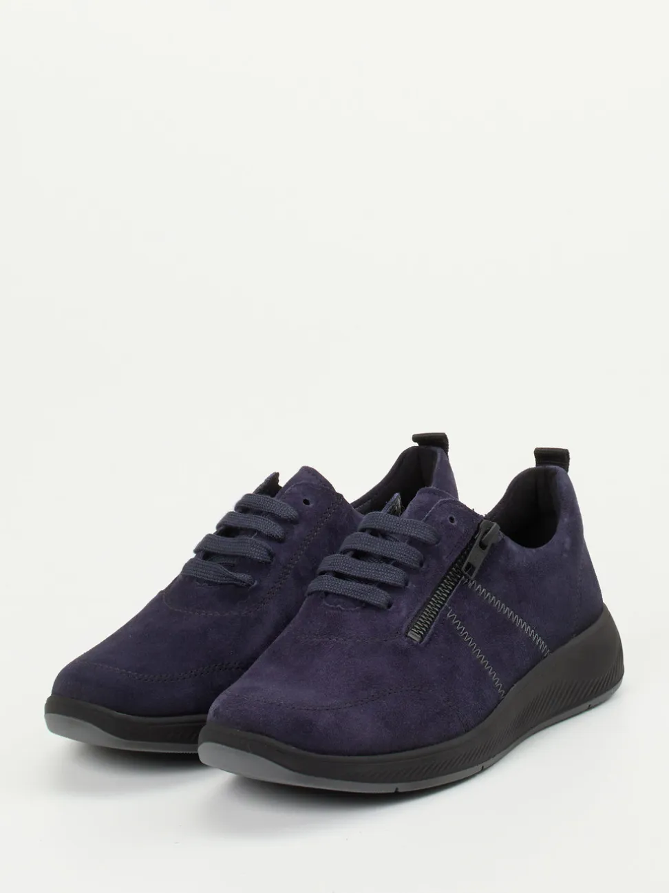 Solidus – Komfort-Sneaker aus Veloursleder dunkelblau