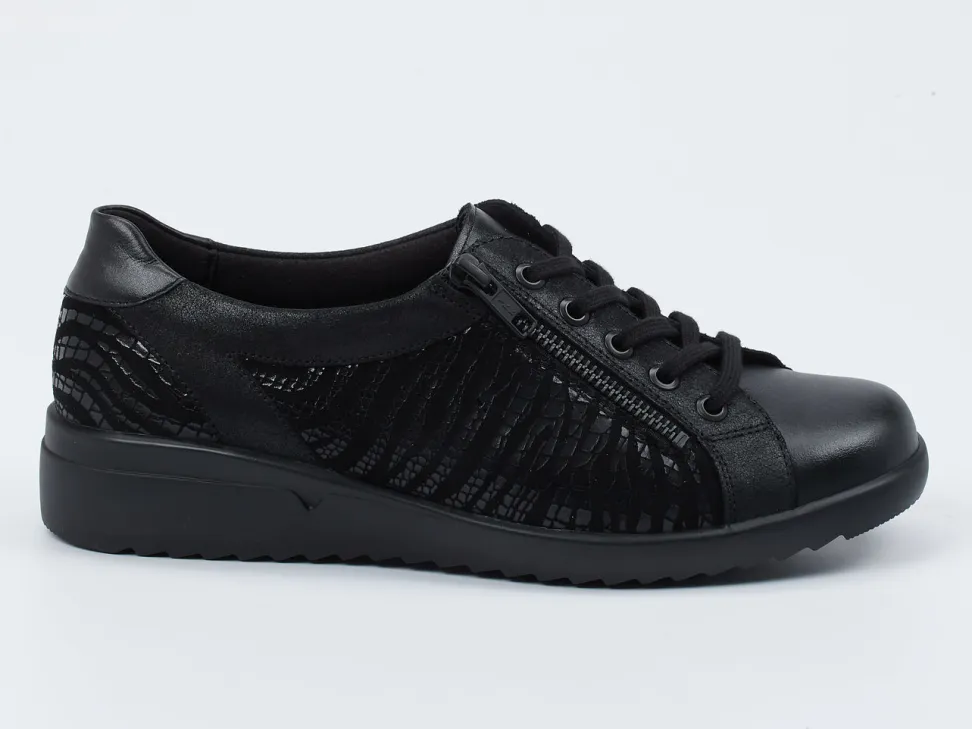 Solidus – Komfort-Sneaker aus Kalbleder in Schwarz