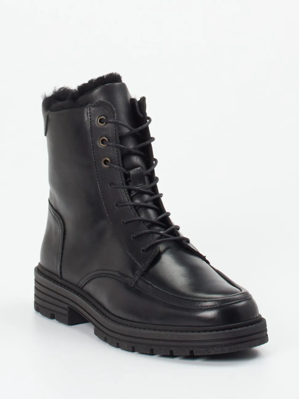 Solidus – Schnürstiefelette aus Kalbleder schwarz