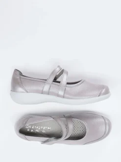 Stuppy – Mary Jane aus Stretch mit Metallic-Finish