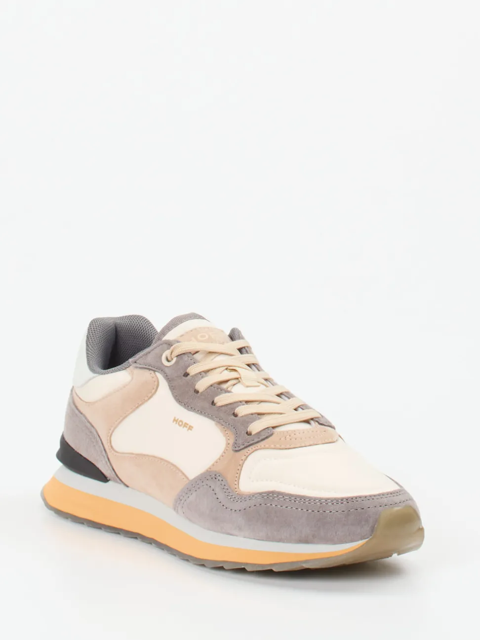 THE HOFF BRAND – Retro-Sneaker aus Velour/Textil creme