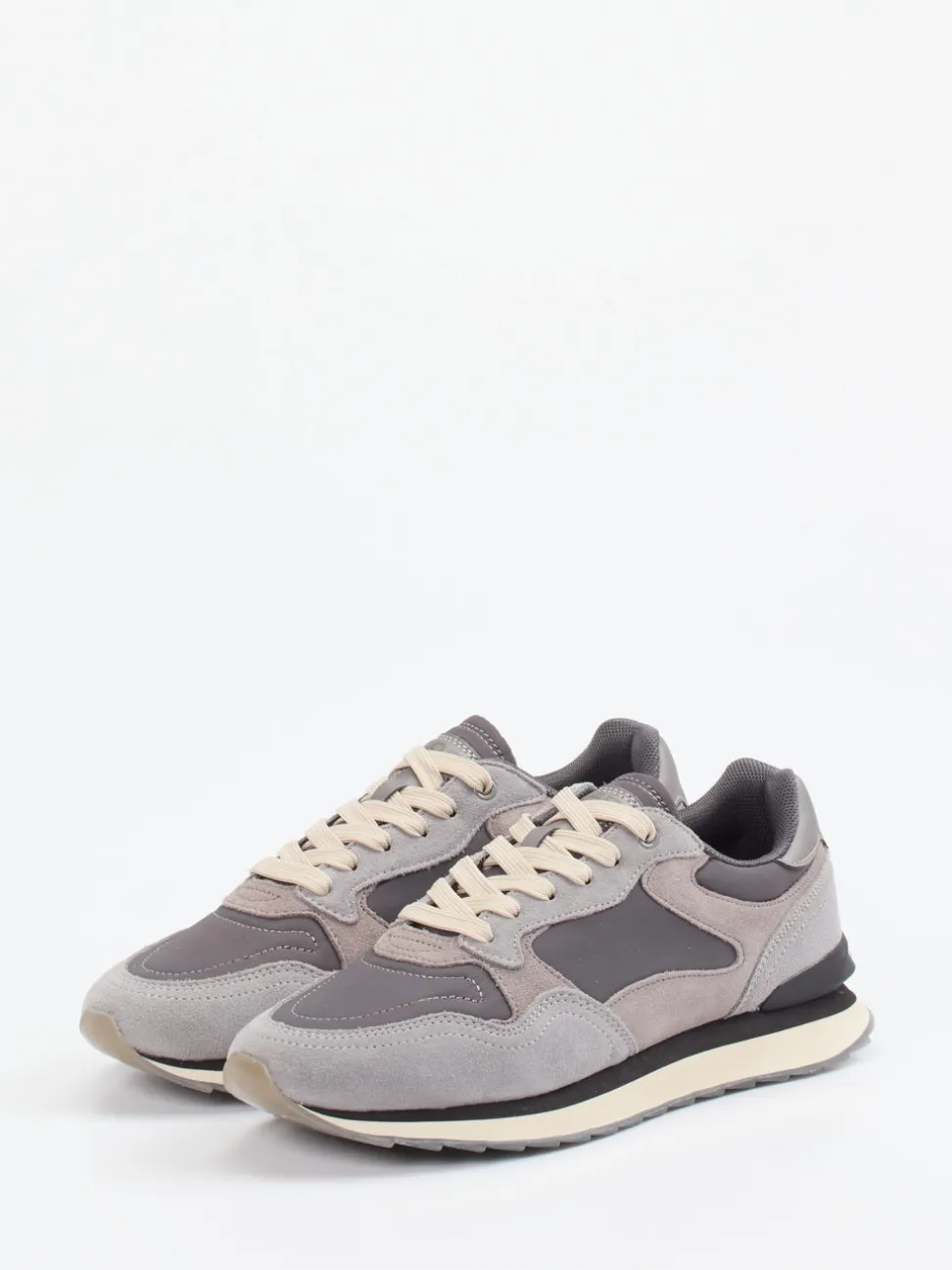 THE HOFF BRAND – Sneaker Berlin aus Veloursleder und Textil grau