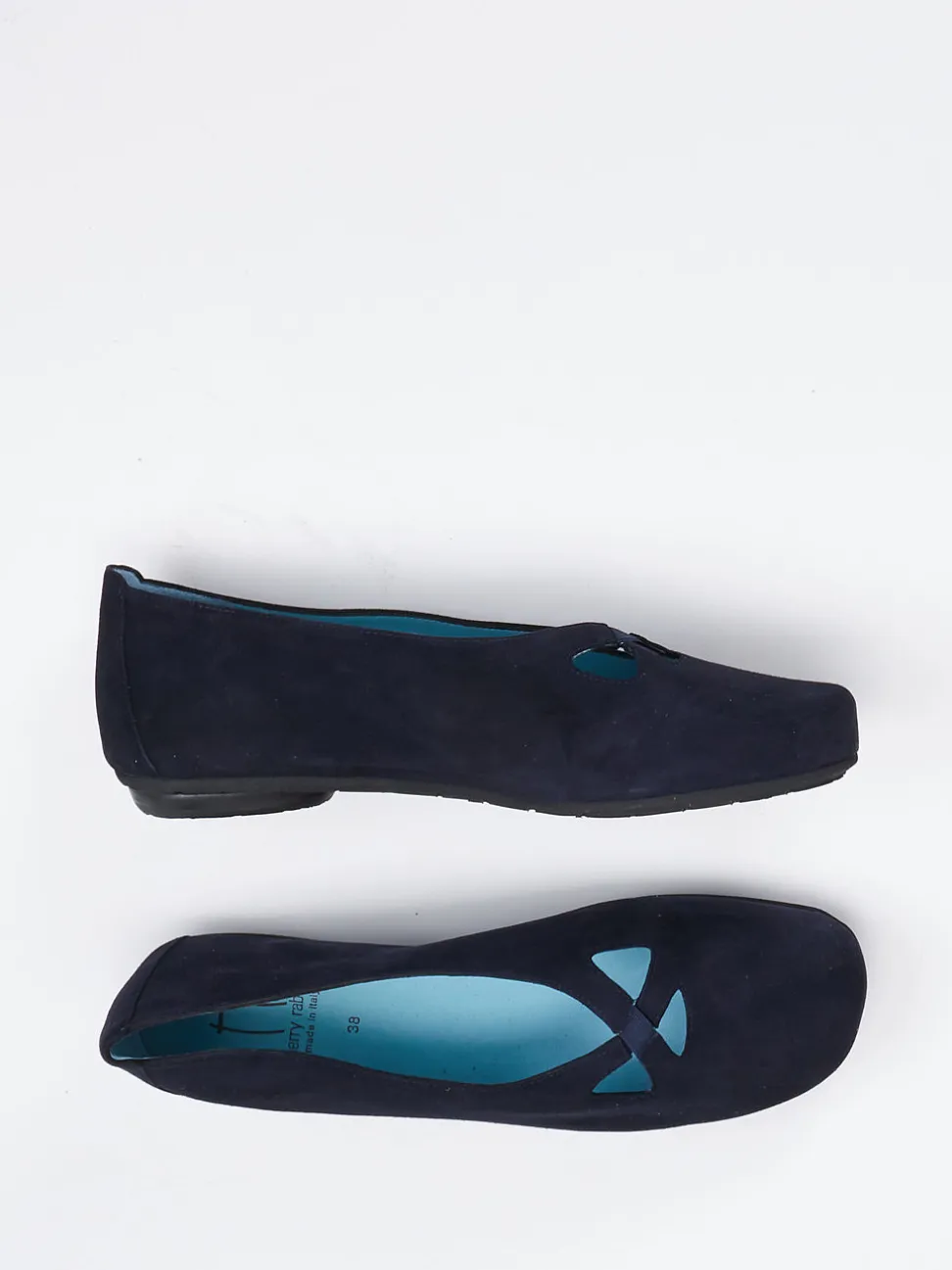 Thierry Rabotin – Ballerinas aus Veloursleder dunkelblau