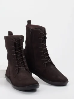 Think – Schnürboots aus Veloursleder Dunkelbraun