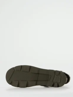Think – Schnürstiefelette aus Veloursleder taupe