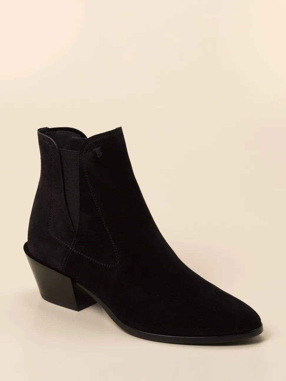 Tod's – Chelsea-Stiefelette aus Veloursleder schwarz
