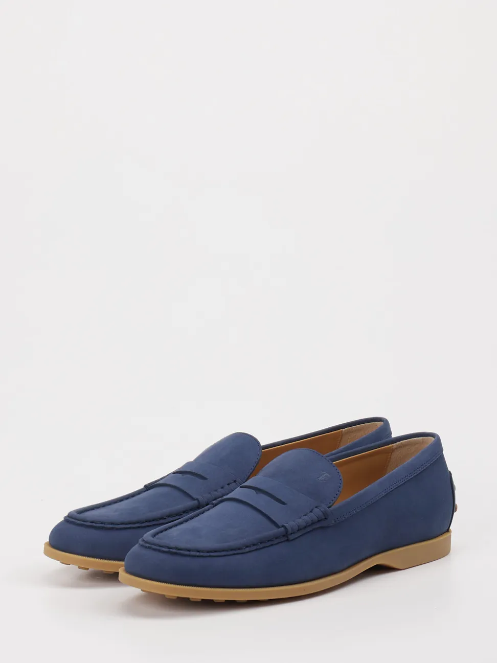 Tod's – Loafer aus Leder in Jeansblau