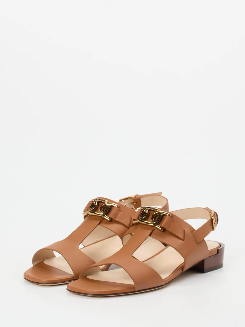 Tod's – Sandalen aus Kalbleder in Cognacbraun