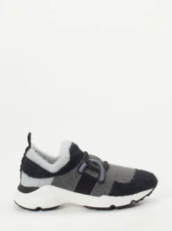 Tod's – Slip-On-Sneaker aus Textil in Anthrazit