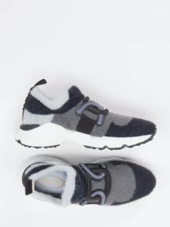 Tod's – Slip-On-Sneaker aus Textil in Anthrazit