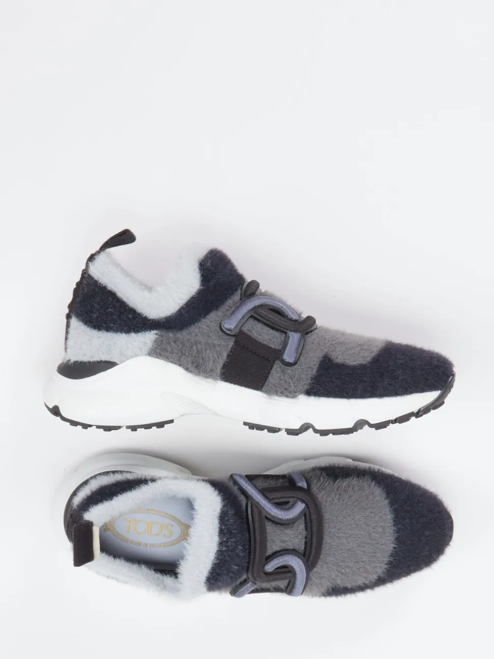 Tod's – Slip-On-Sneaker aus Textil in Anthrazit