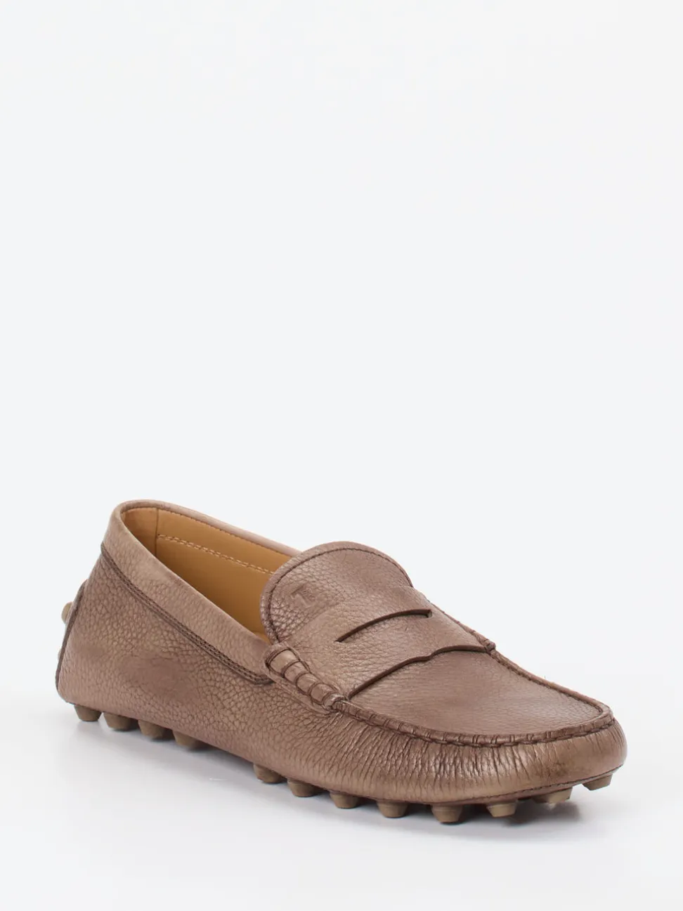 Tod's – Slipper aus genarbtem Kalbleder braun