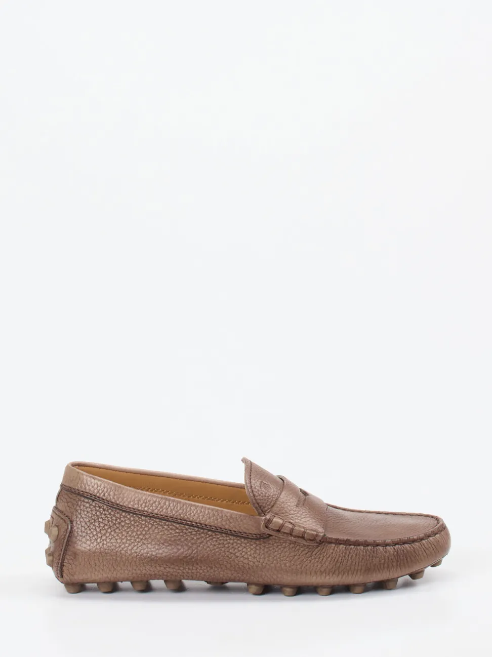 Tod's – Slipper aus genarbtem Kalbleder braun