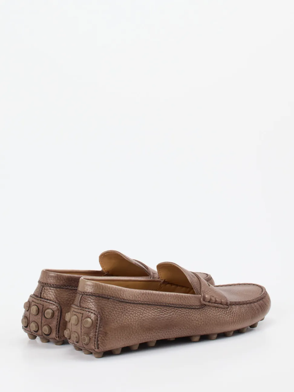 Tod's – Slipper aus genarbtem Kalbleder braun