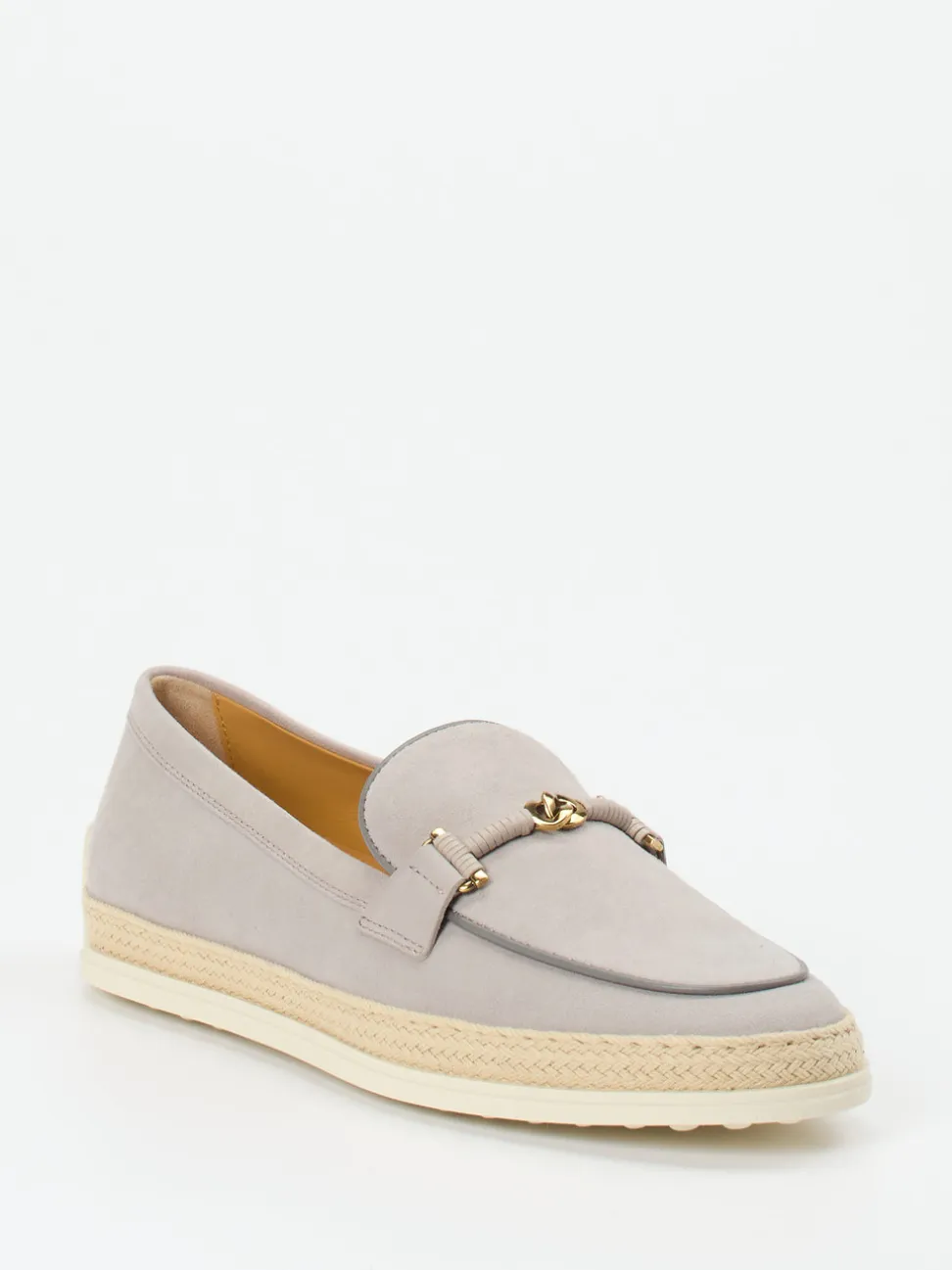 Tod's – Slipper aus Nubukleder mit Bastsohle