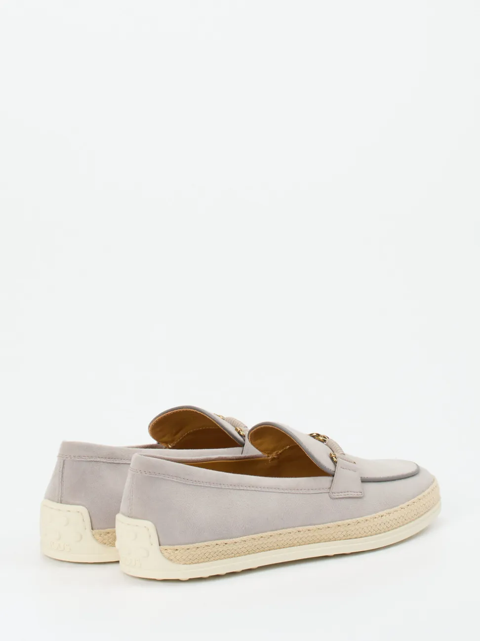 Tod's – Slipper aus Nubukleder mit Bastsohle