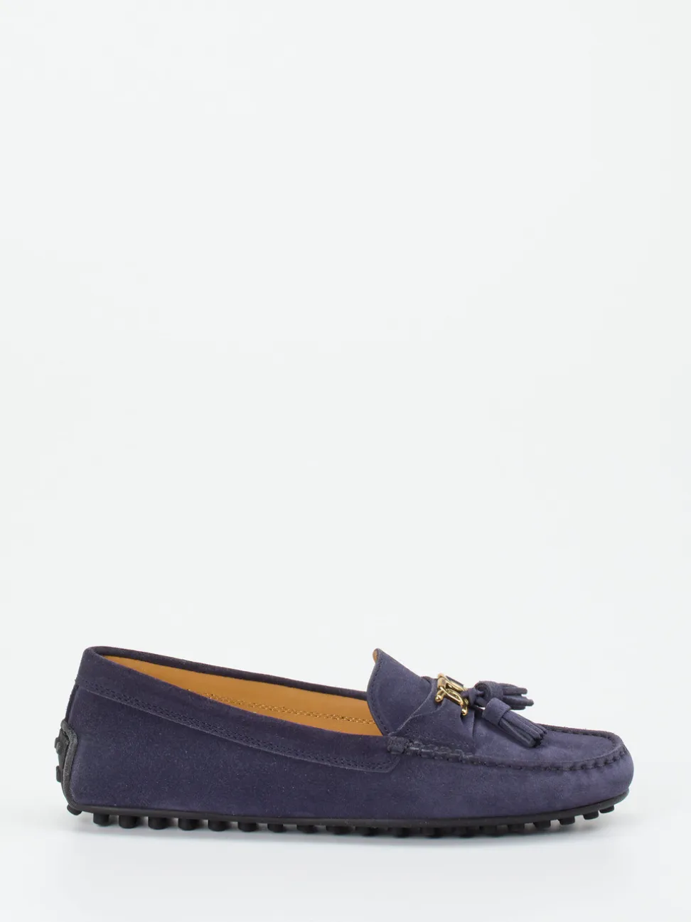 Tod's – Slipper aus Veloursleder in Dunkelblau