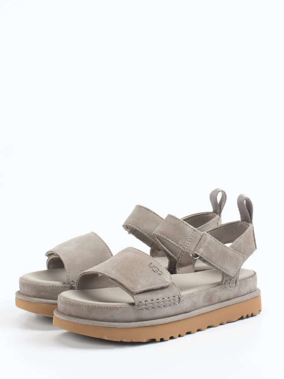 UGG – Komfortsandalen aus Nubukleder steingrau