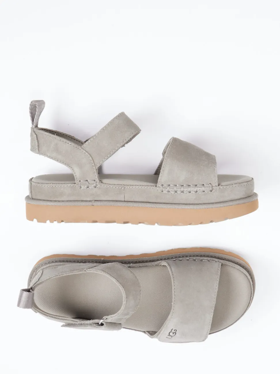 UGG – Komfortsandalen aus Nubukleder steingrau