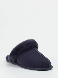 UGG – Lammfell-Pantoffeln aus Veloursleder dunkelblau