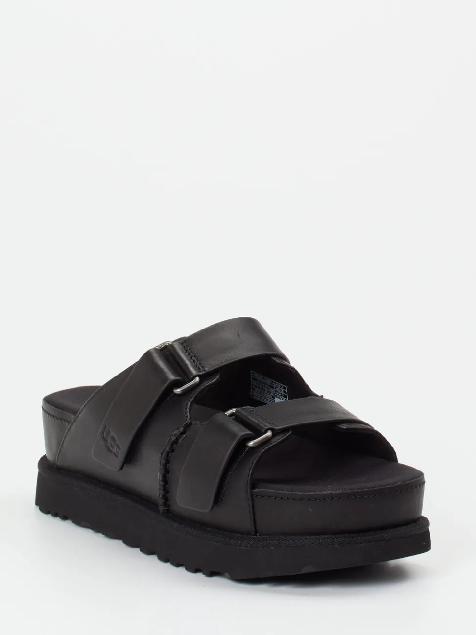 UGG – Plateau-Sandalen aus Kalbleder schwarz