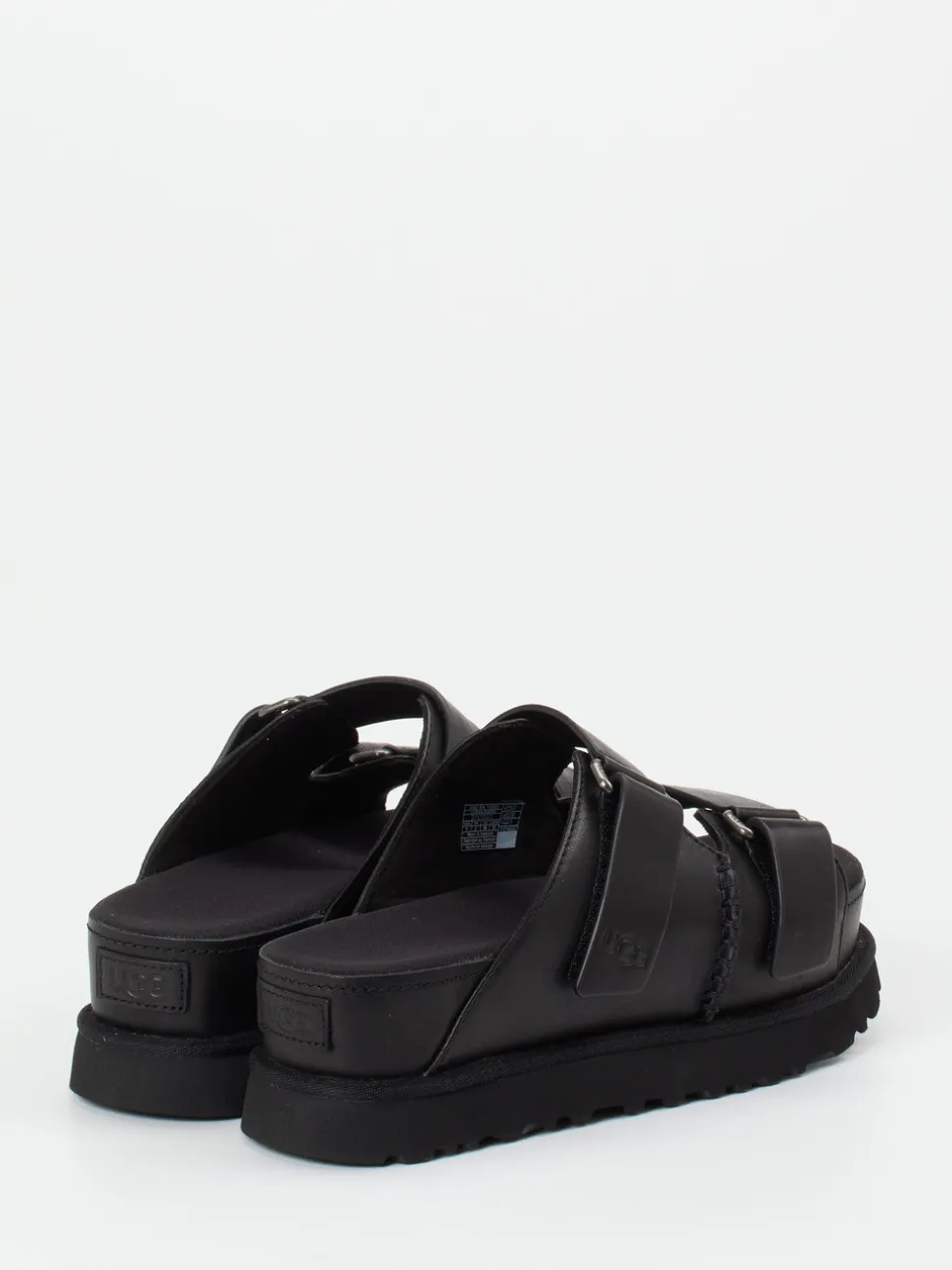 UGG – Plateau-Sandalen aus Kalbleder schwarz