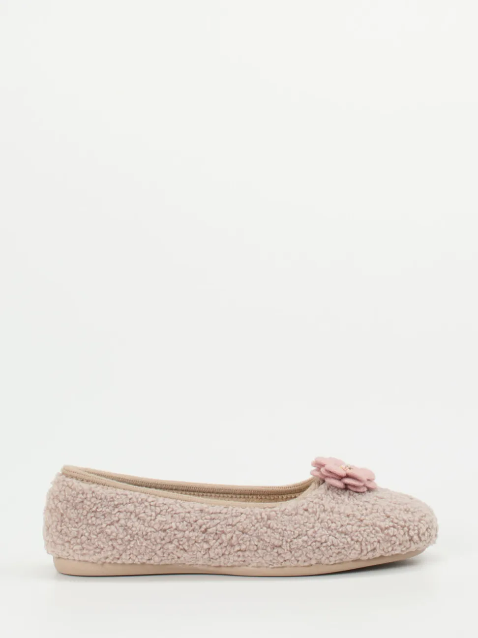Varomed – Ballerina-Hausschuh aus Textil in Altrosa