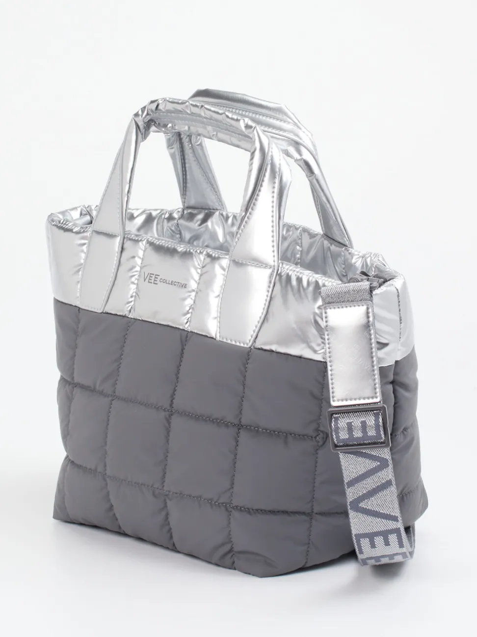 VeeCollective Berlin – Tote Bag aus Nylon silbergrau