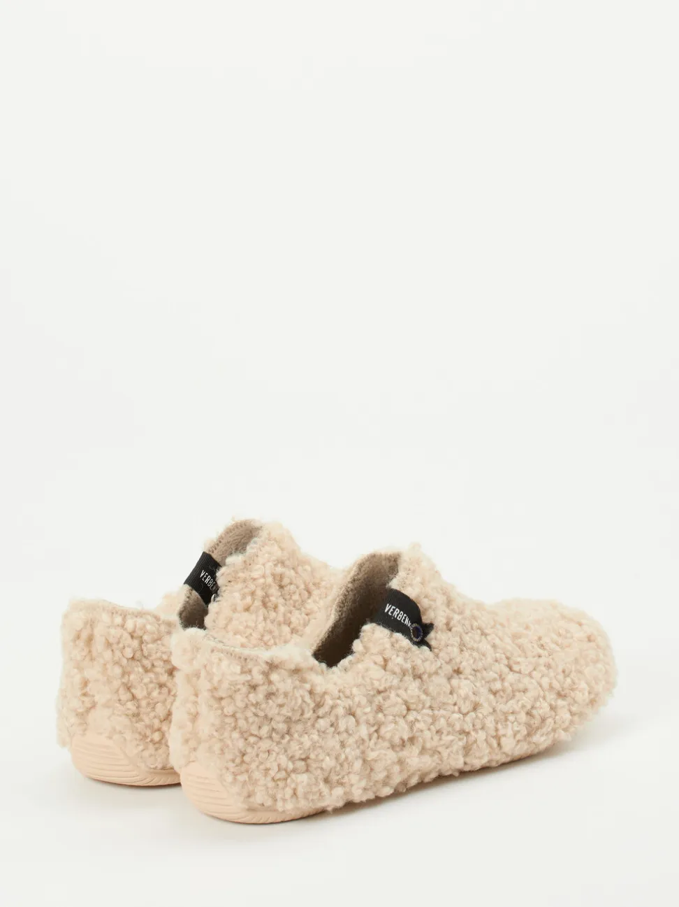 Verbenas – Hüttenschuh aus Textil in Teddy-Optik