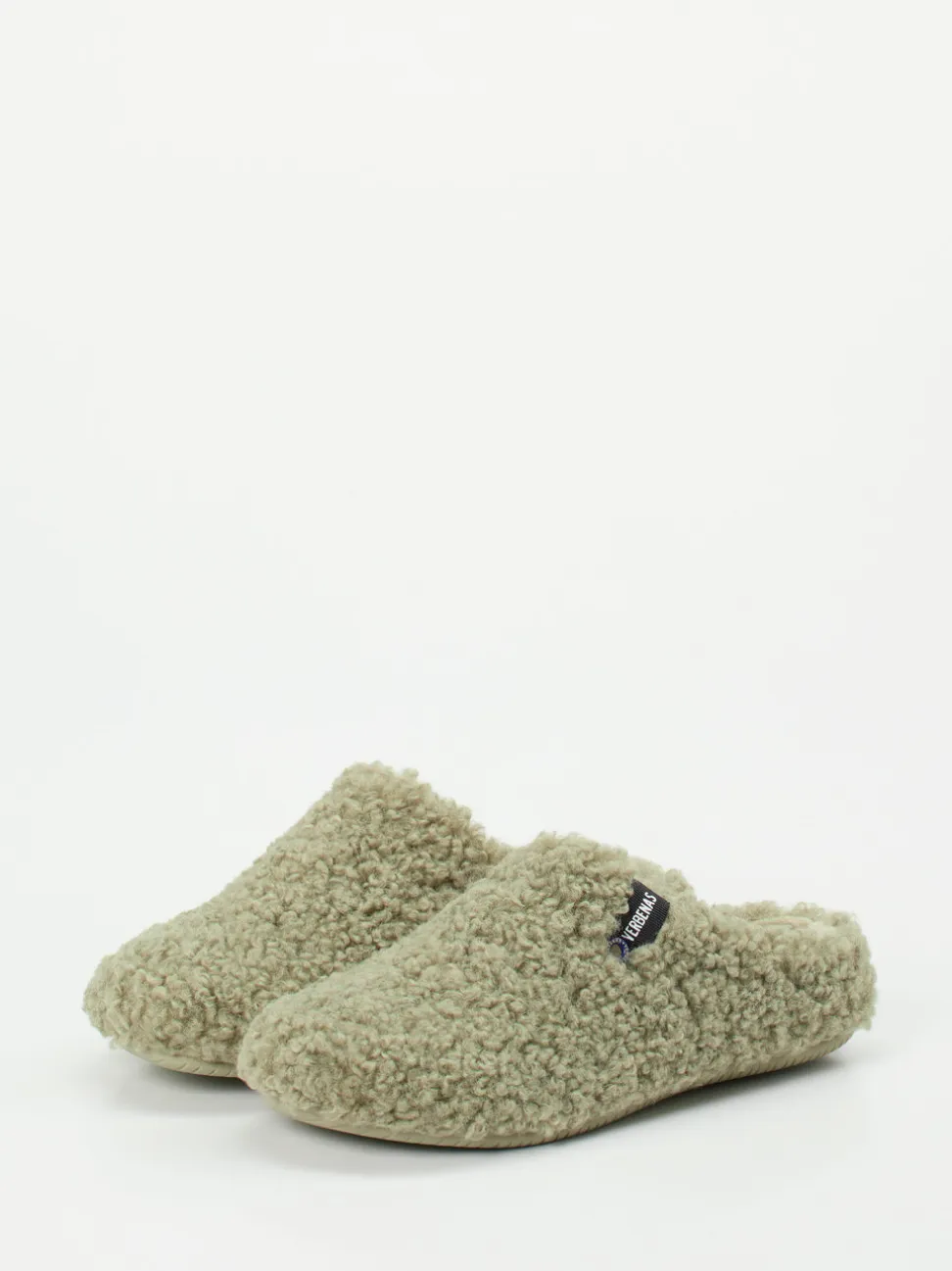 Verbenas – Pantoffeln aus Textil in Salbeigrün
