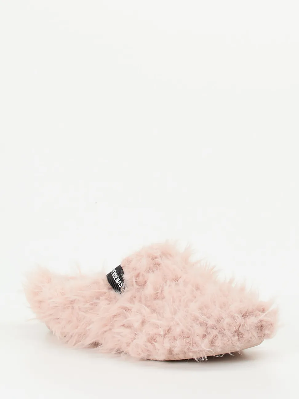 Verbenas – Pantoffeln aus Textil mit Kunstfell rosa